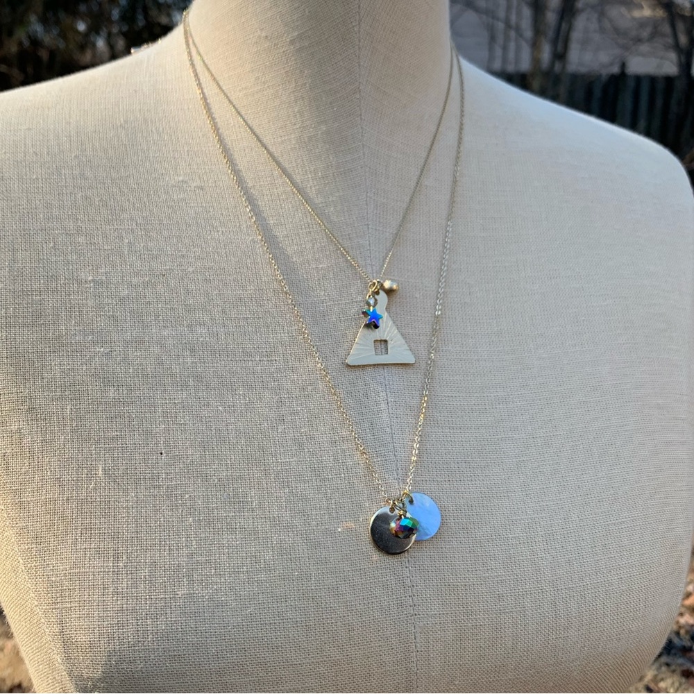 Hand Made Double Chain Galaxy Cosmic Necklace - Picture 7 of 12
